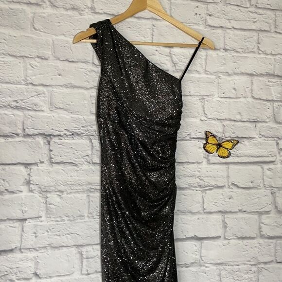 LE Chateau Sparkle Knit One Shoulder Dress Size XXS - Picture 4 of 10